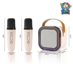קריוקי מיני + 2 מיקרופונים, Bluetooth, נטען USB מיקס צבעים.